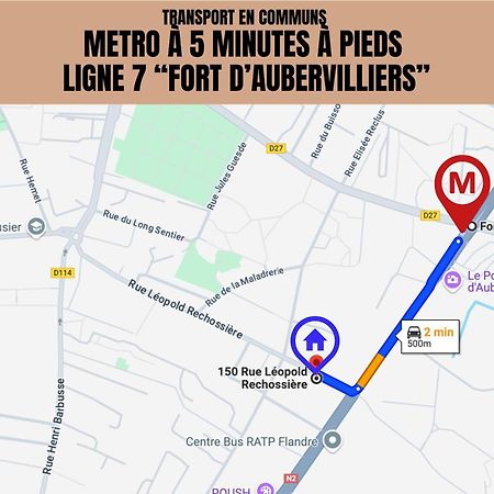 Ferienwohnung Le Michigan - 10Mn From Paris - Metro Ligne 7 Aubervilliers Exterior foto